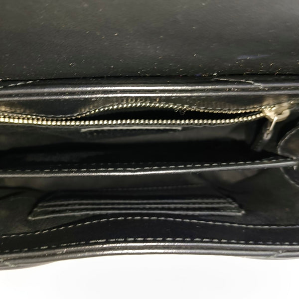 LOULOU Extra Small Chevron Calfskin Black