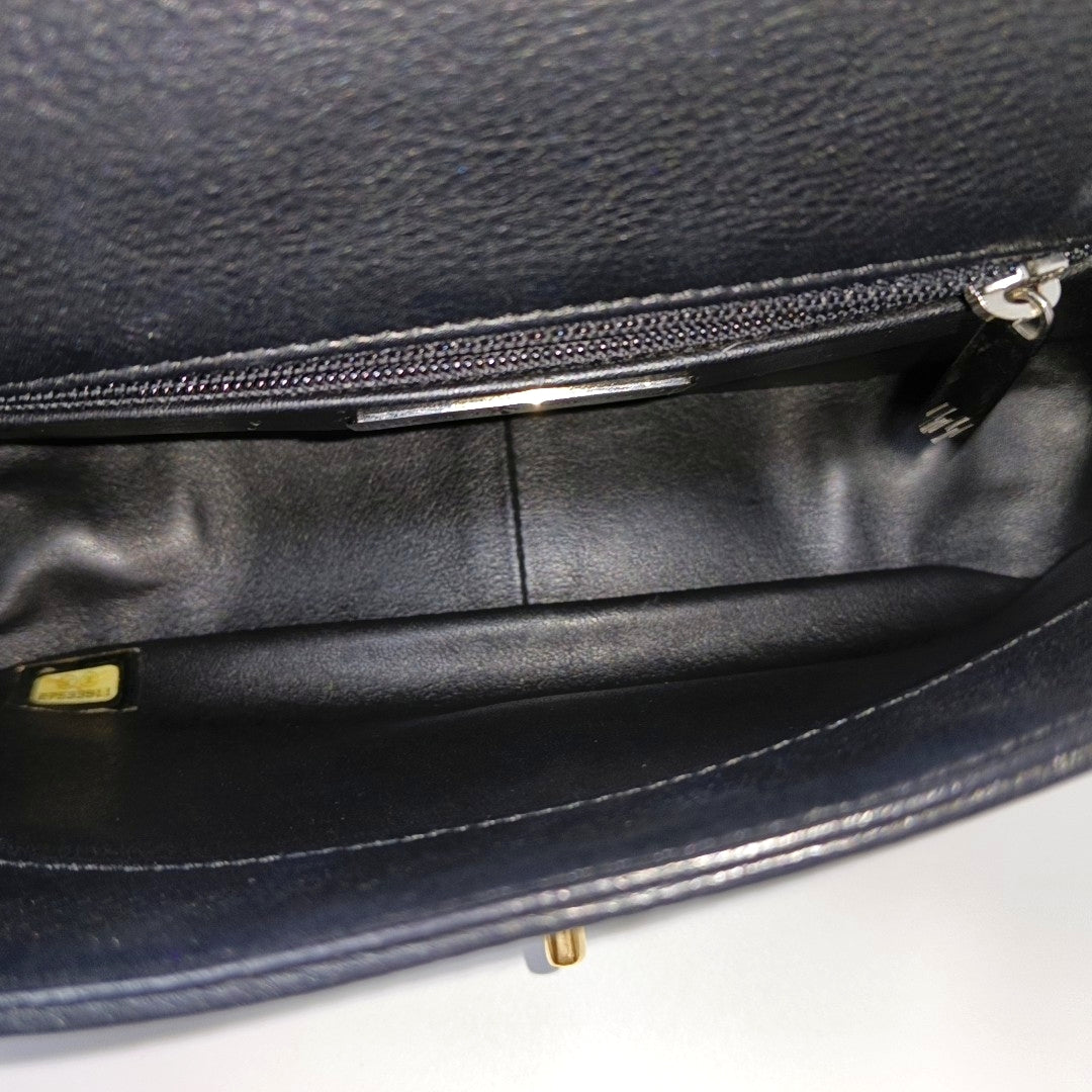 Quilted Calfskin Shoulder Bag Black