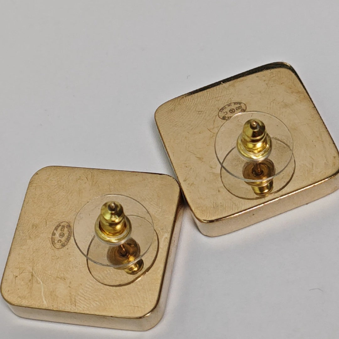 Metal Black Stud Earrings