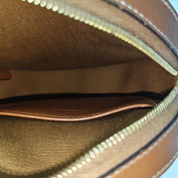 TRIOMPHE ROUND Mini Coated Canvas Brown