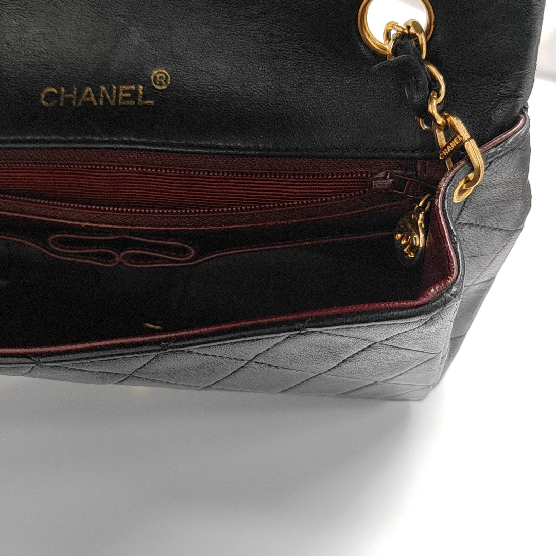 Medium Quilted Lambskin Black