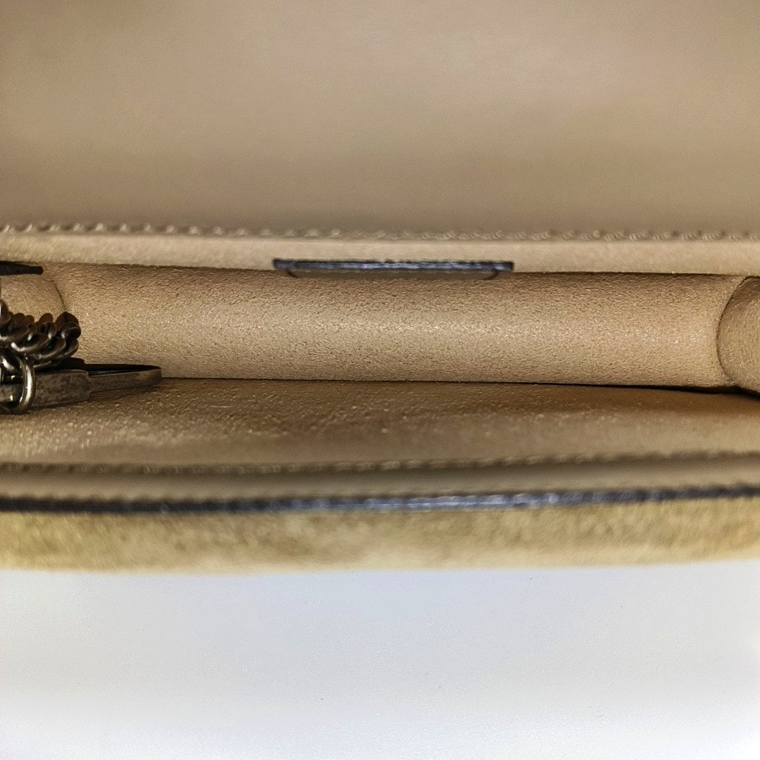 Dionysus Super Mini Monogram Coated Canvas Beige