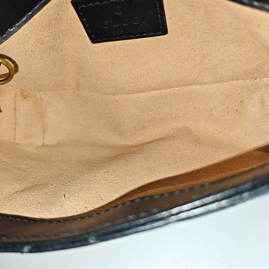 GG Marmont Mini Quilted Calfskin Black