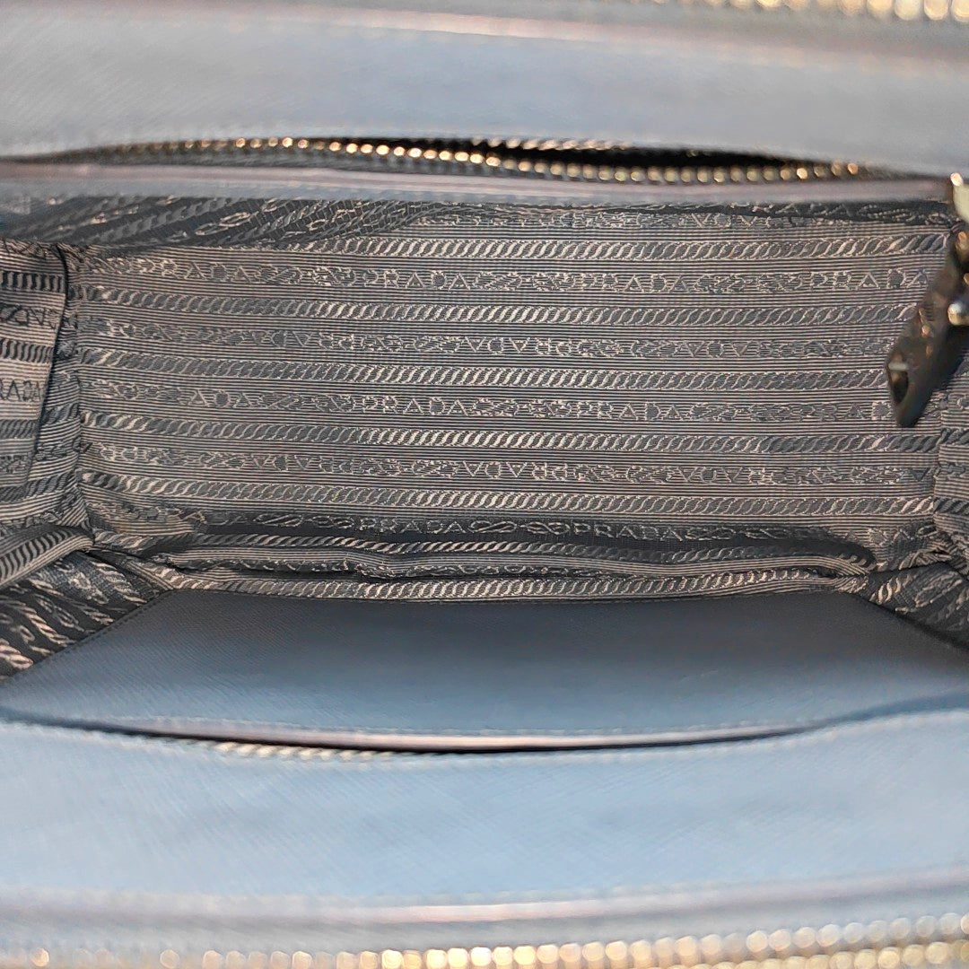 Galleria Small Saffiano Calfskin Blue