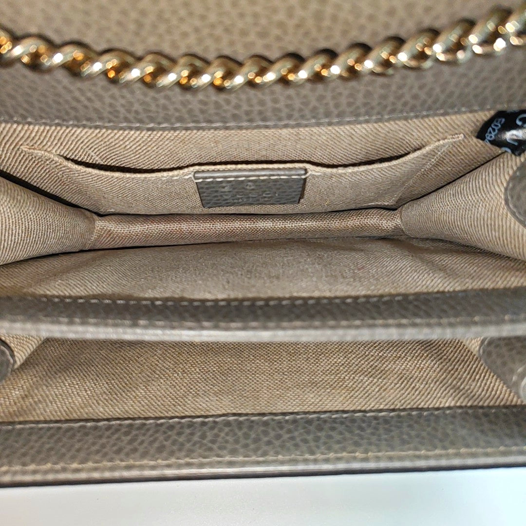 Interlocking G Small Calfskin Gray