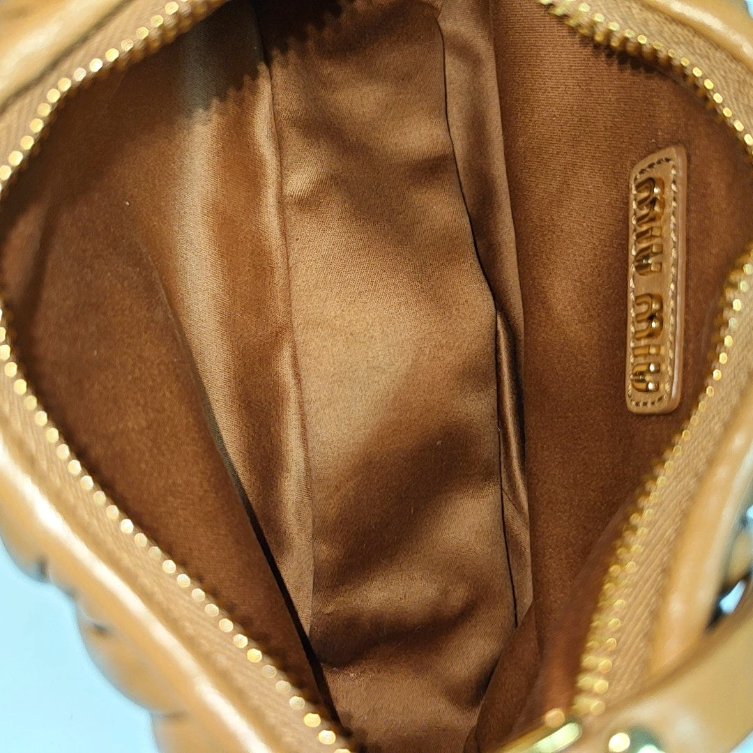 Wander Matelassé Small Quilted Lambskin Brown