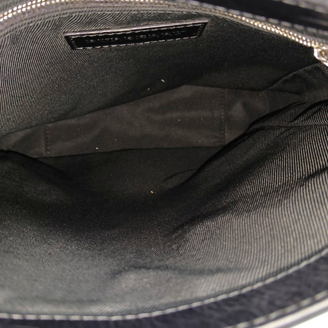 Coated Canvas Crossbody Bag Black