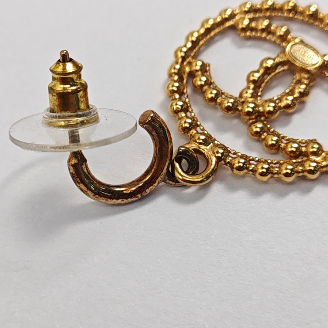 CC Logo Metal Gold Earrings