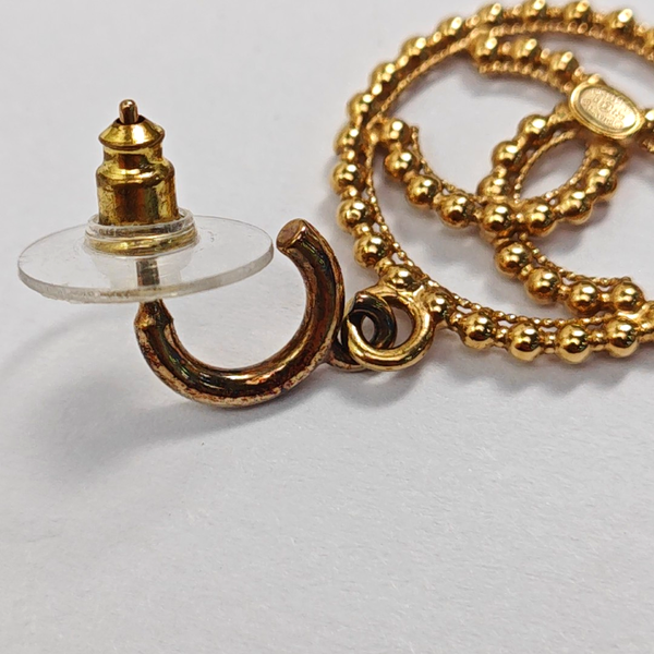 CC Logo Metal Gold Earrings