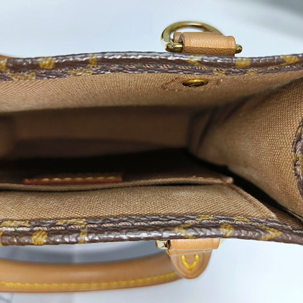 SAC PLAT Mini Monogram Coated Canvas Brown