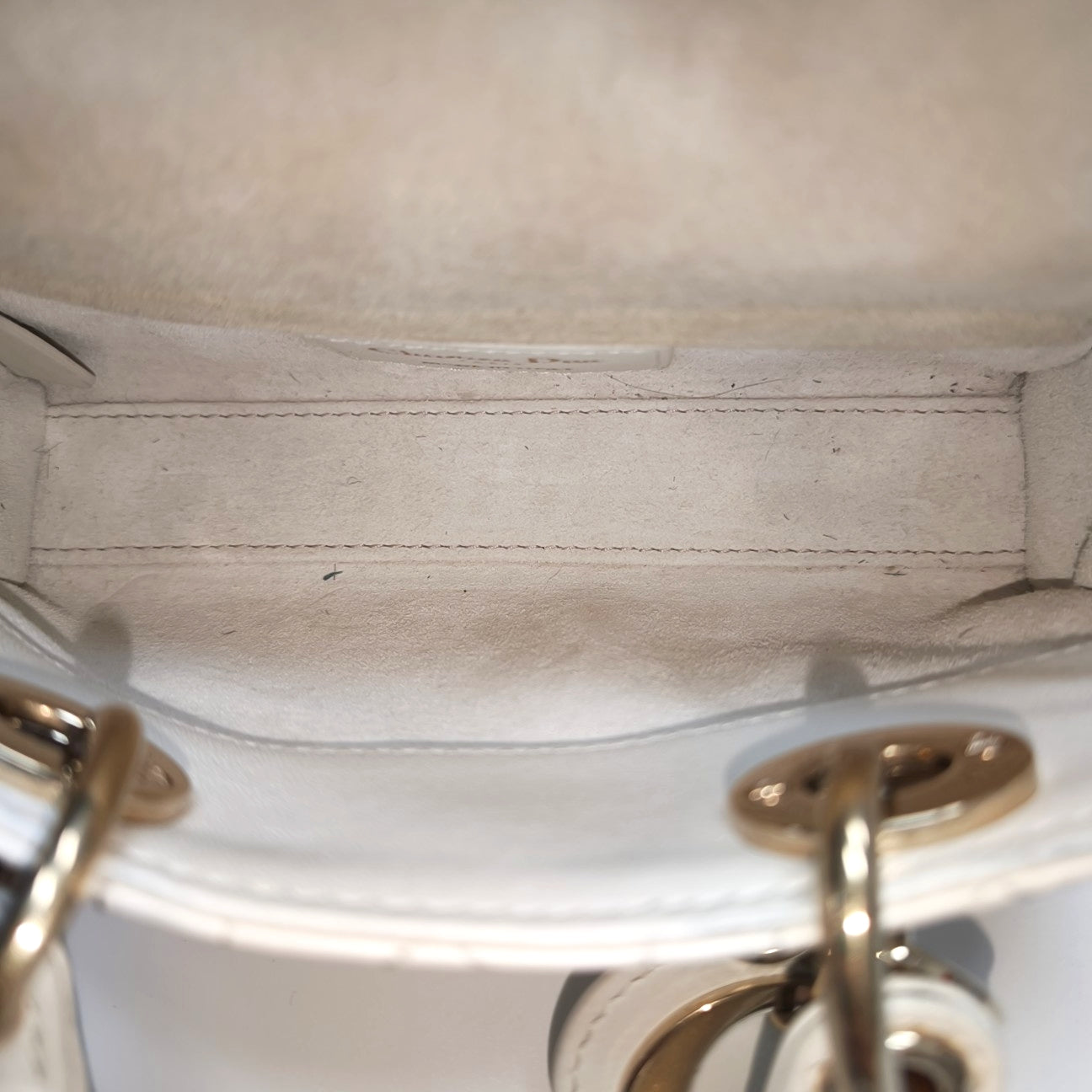 Lady D-Joy Super Mini Cannage Lambskin White