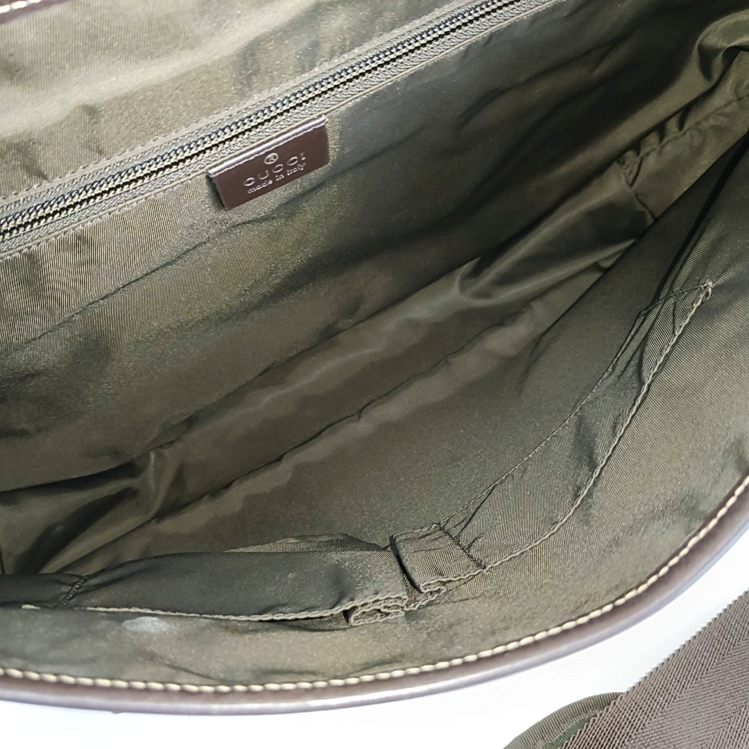 GG Messenger Monogram Coated Canvas Black