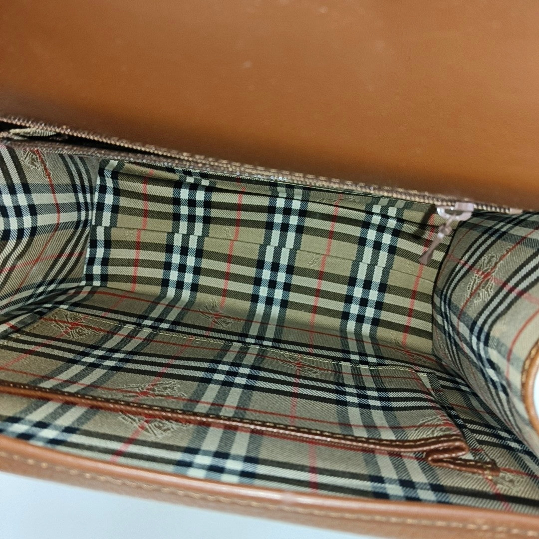 Calfskin Top Handle Bag Brown