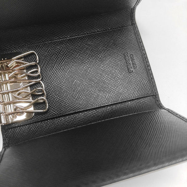 Saffiano Calfskin Key Pouch Black
