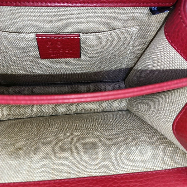 Interlocking G Small Calfskin Red