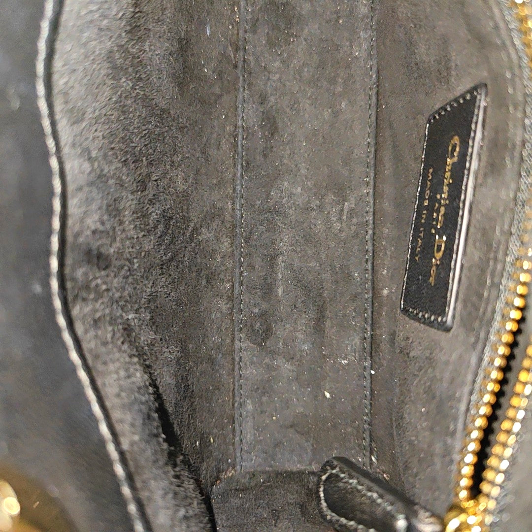 Lady Dior Mini Cannage Lambskin Black