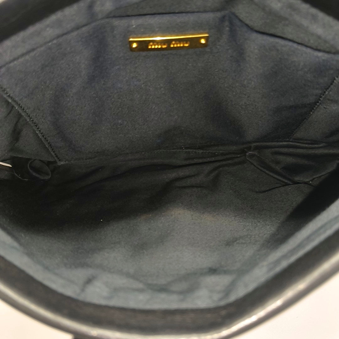 Quilted Lambskin Top Handle Bag Black