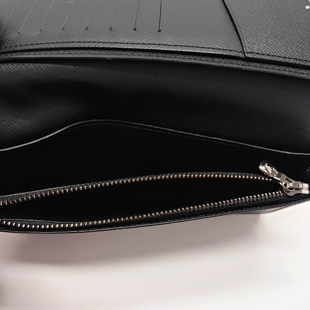 BRAZZA Monogram Coated Canvas Black Wallet