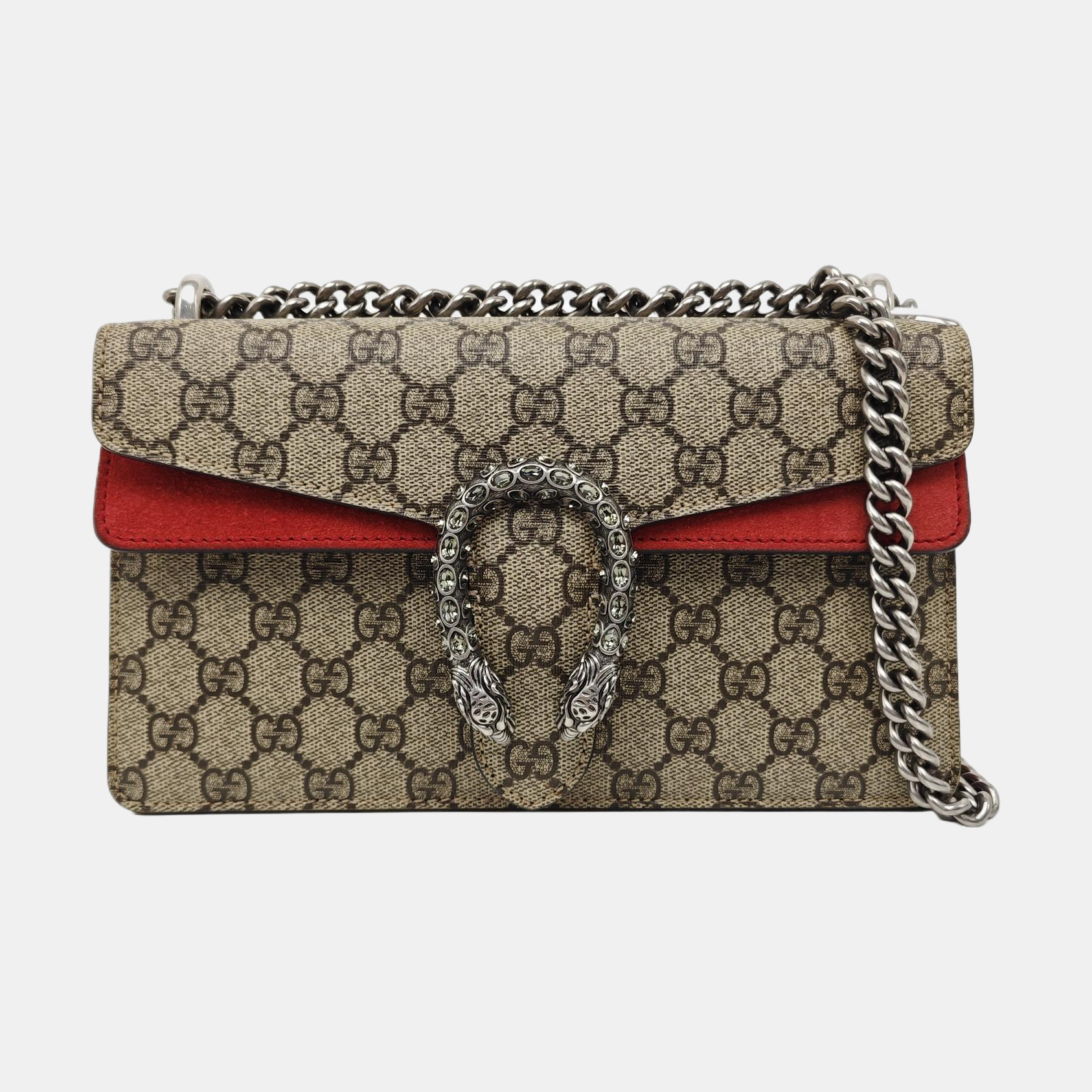 Dionysus Small Monogram Coated Canvas Beige
