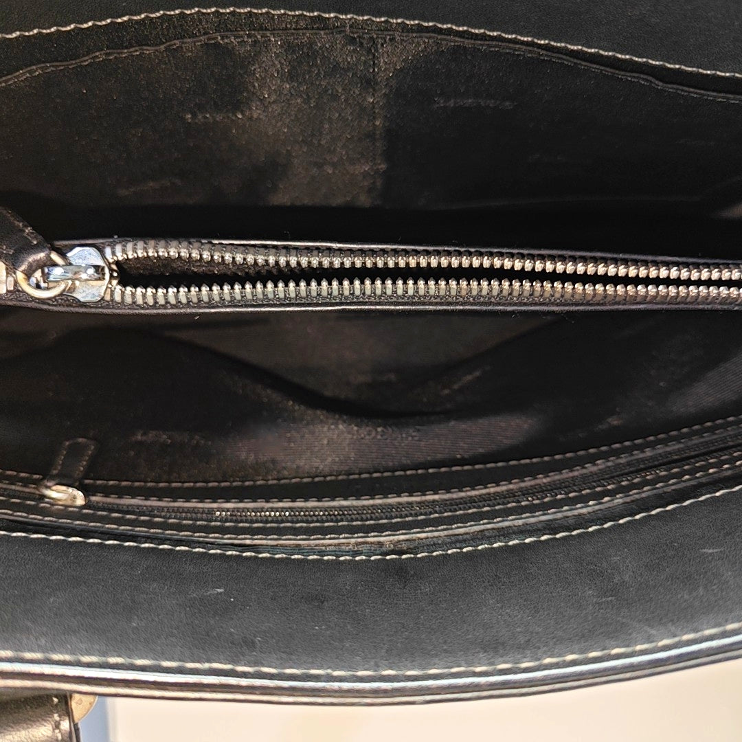 Calfskin Top Handle Bag Black