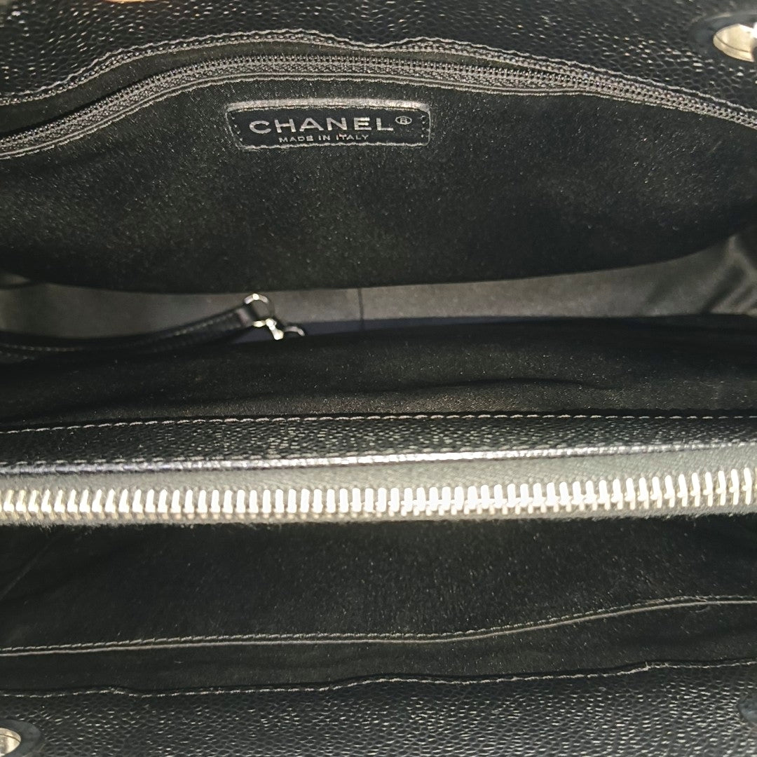 CHANEL GST Large Quilted Grained Calfskin Brown