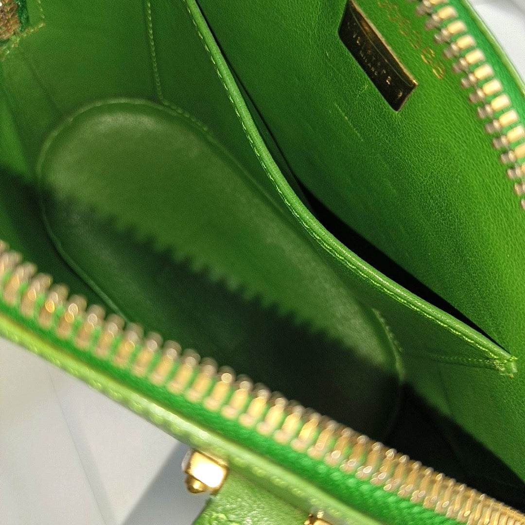 Calfskin Top Handle Bag Green
