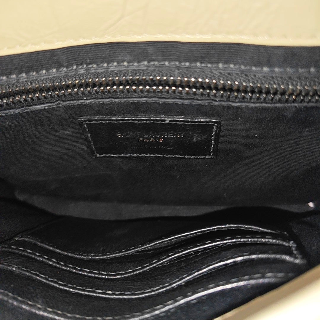NIKI Mini Chevron Calfskin White