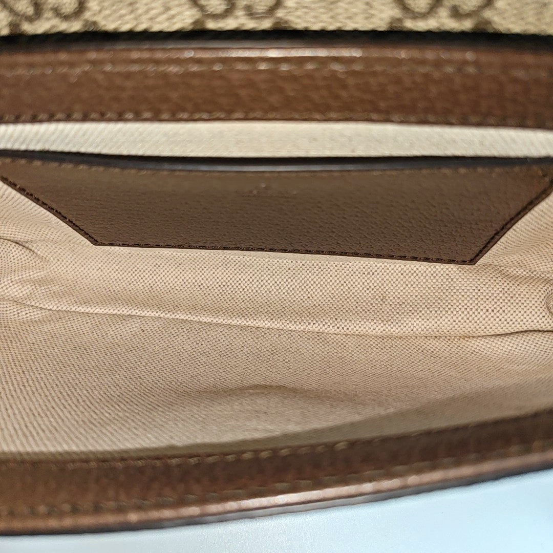 Ophidia Small Monogram Lona Revestida Beige