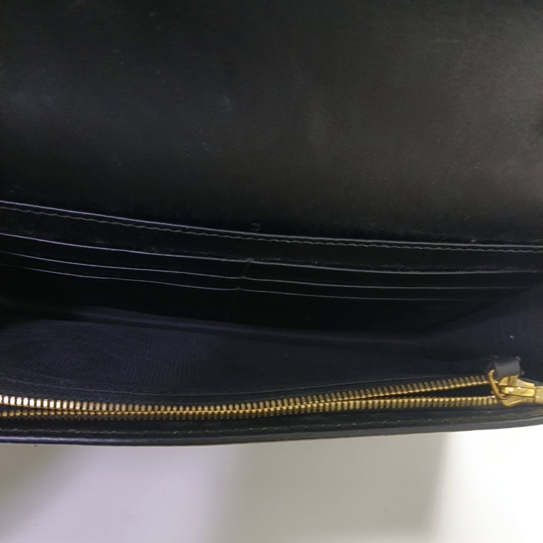 Bolso de Hombro de Piel de Becerro Negro