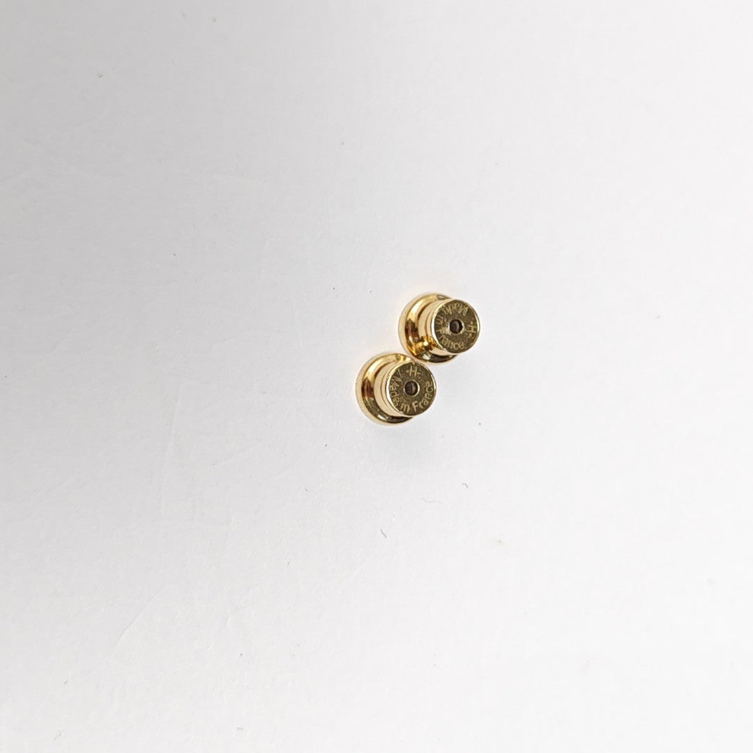 Amulette Maroquinier Metal Red Stud Earrings
