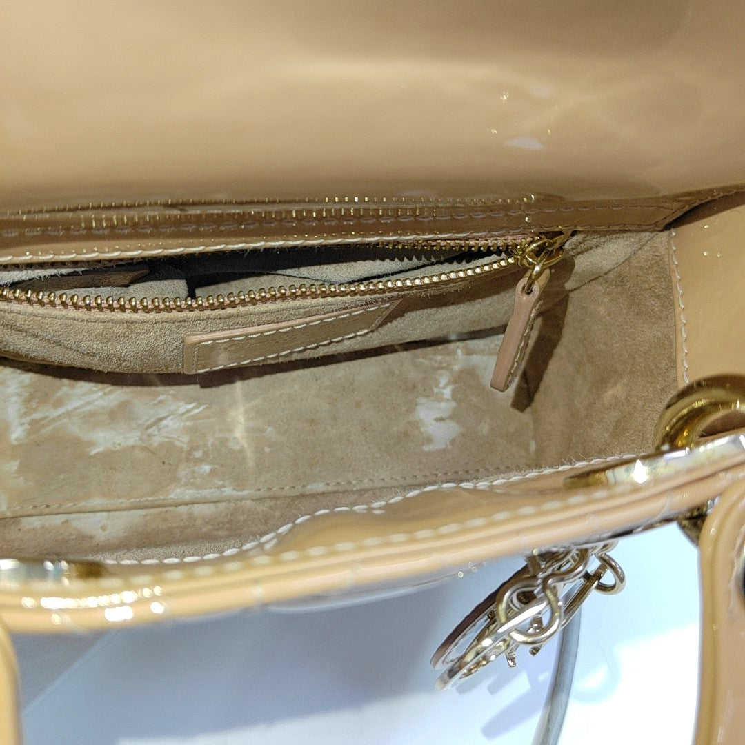 Lady Dior Mini Cannage Patent Leather Pink