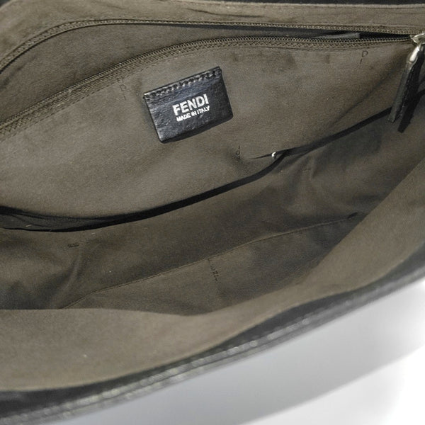 Monogram Coated Canvas Shoulder Bag Black