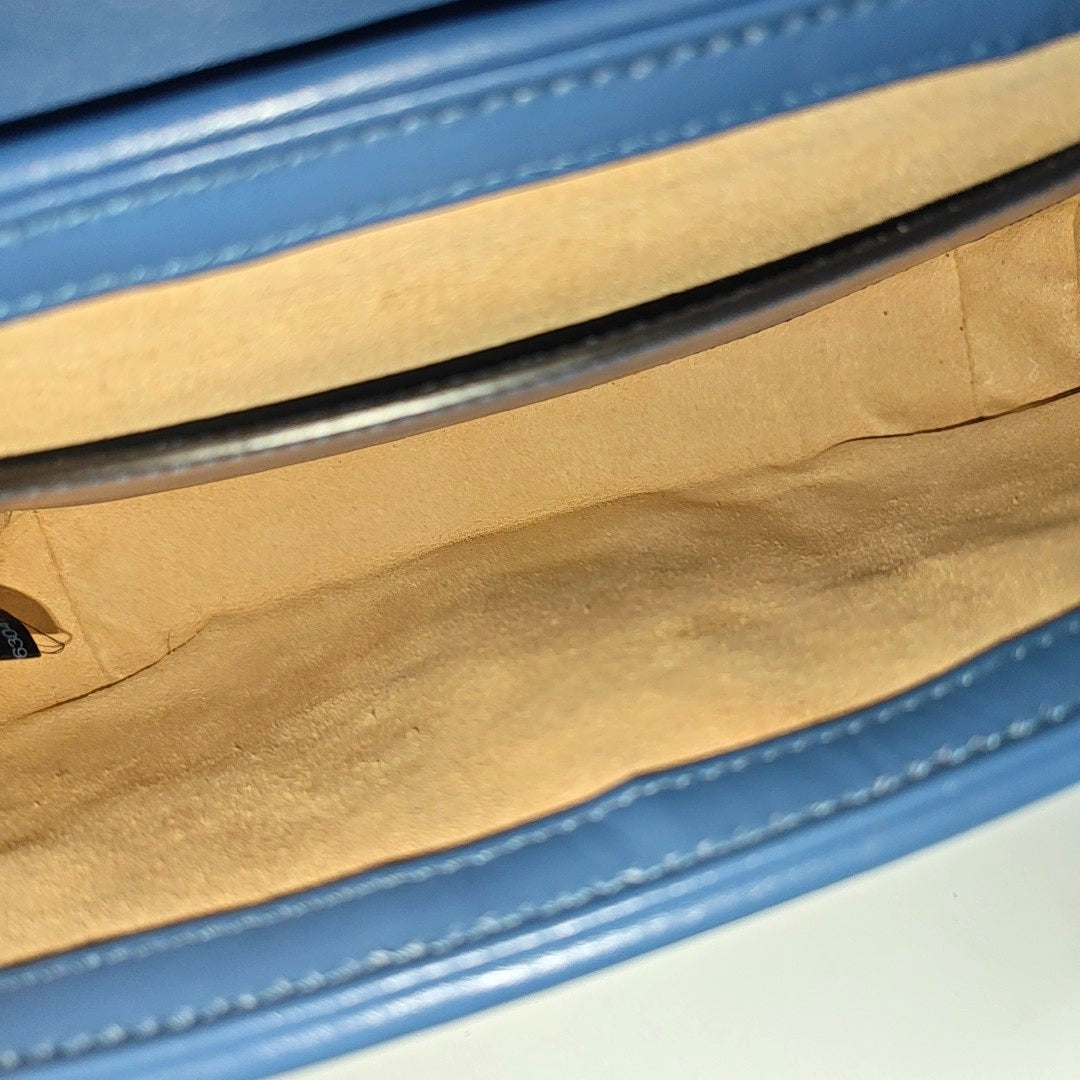 GG Marmont Small Quilted Calfskin Blue