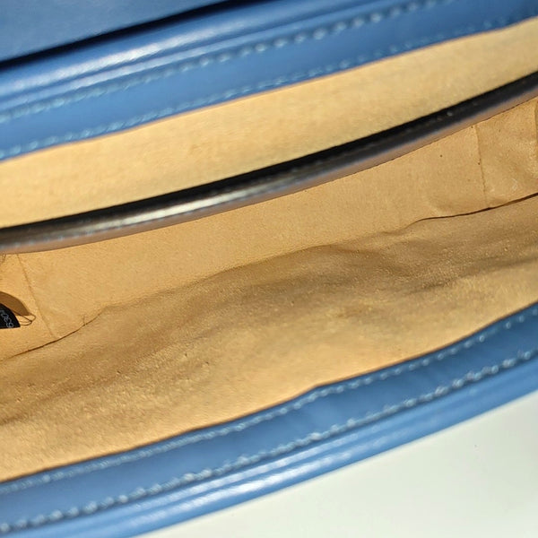 GG Marmont Small Quilted Calfskin Blue