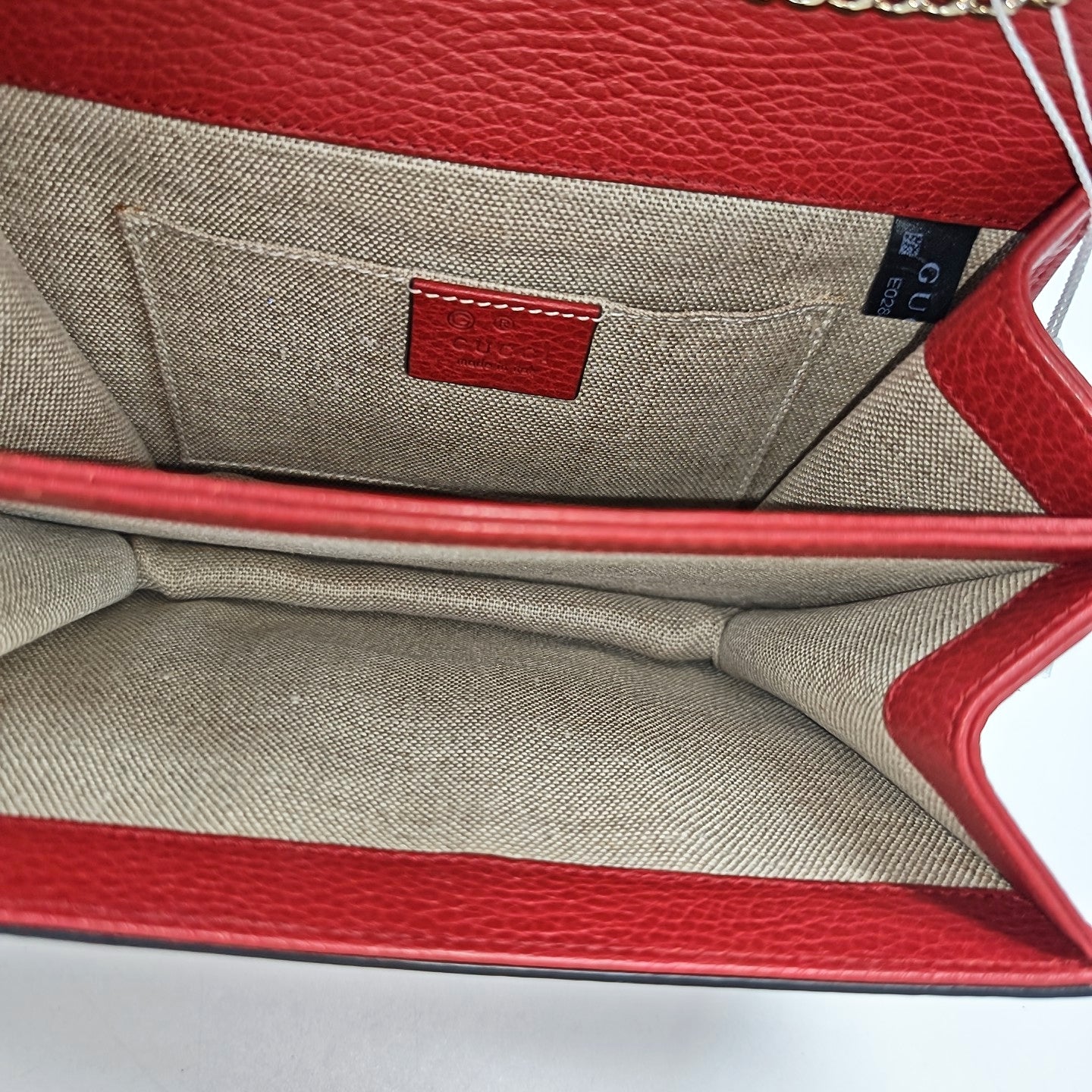 Interlocking G Small Calfskin Red