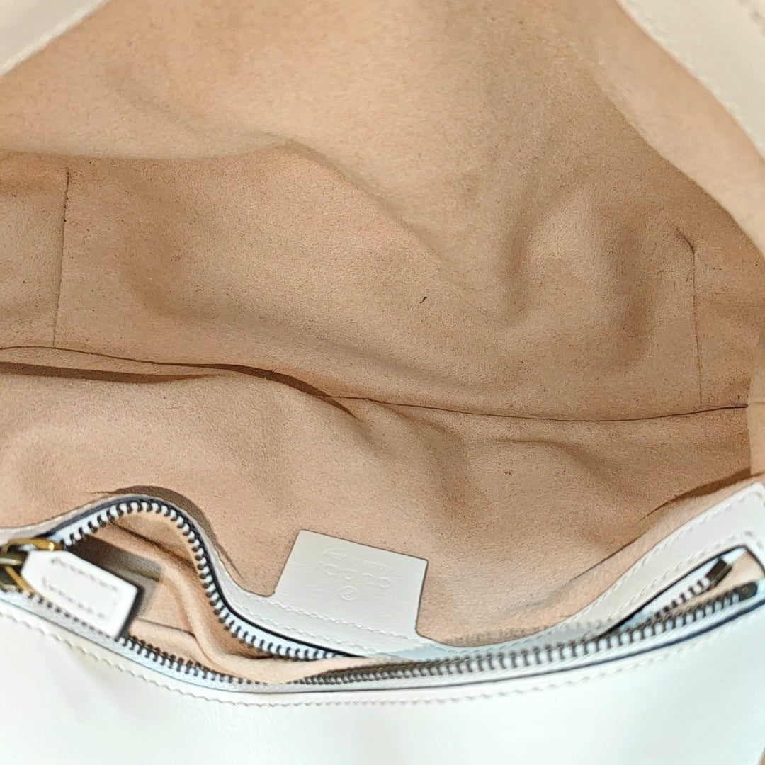 GG Marmont Medium Quilted Calfskin White