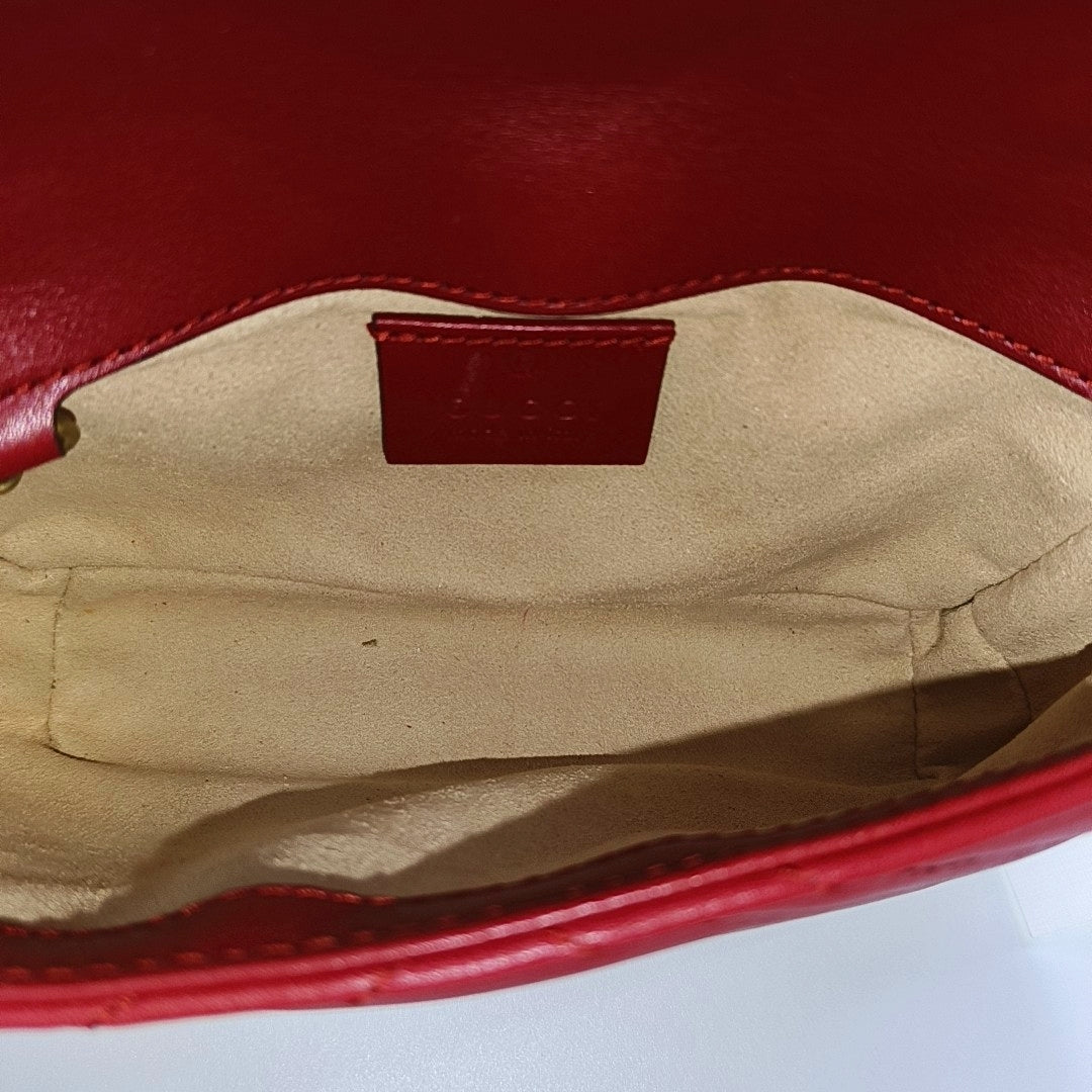 GG Marmont Mini Quilted Calfskin Red