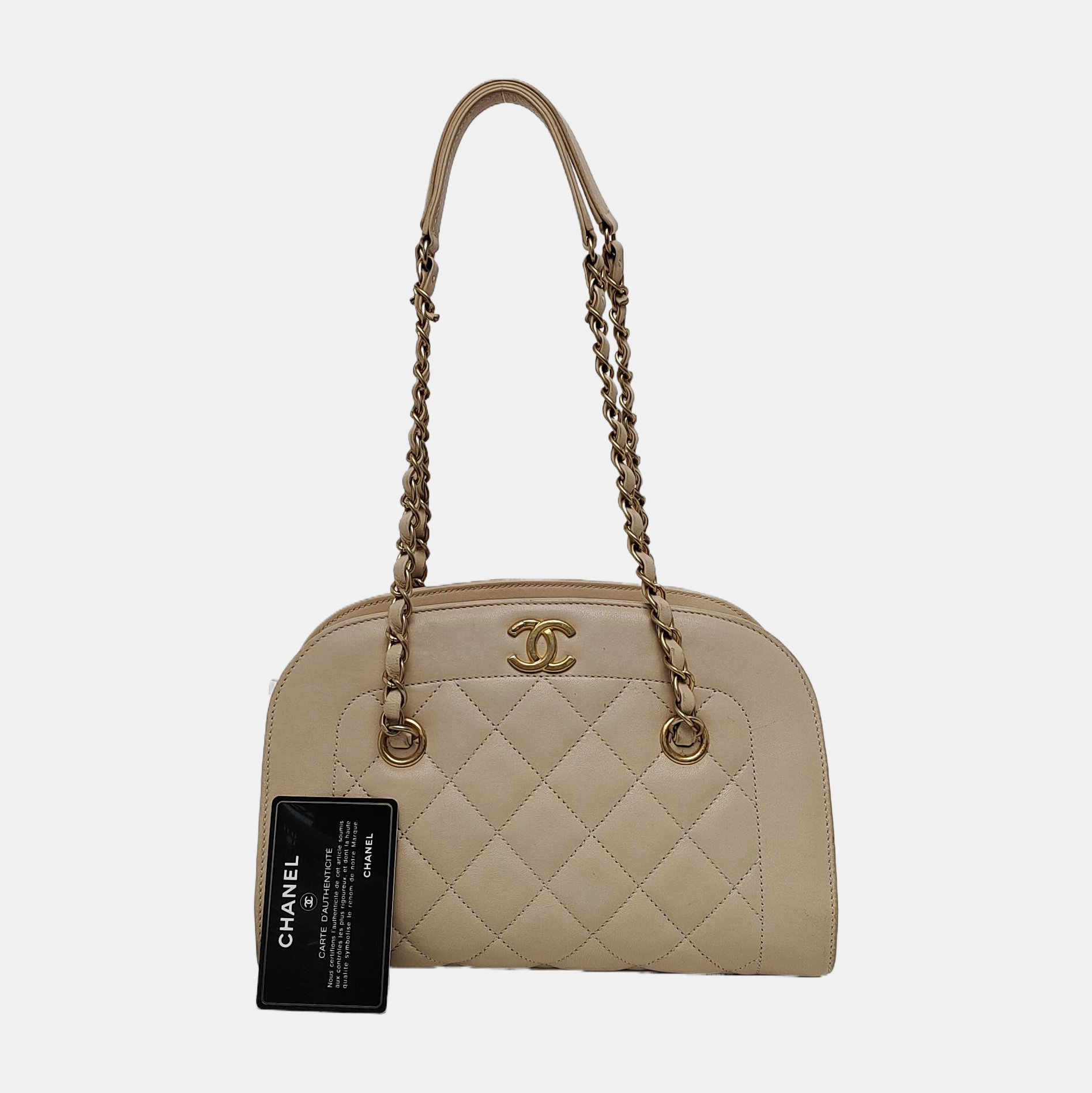 Quilted Lambskin Beige