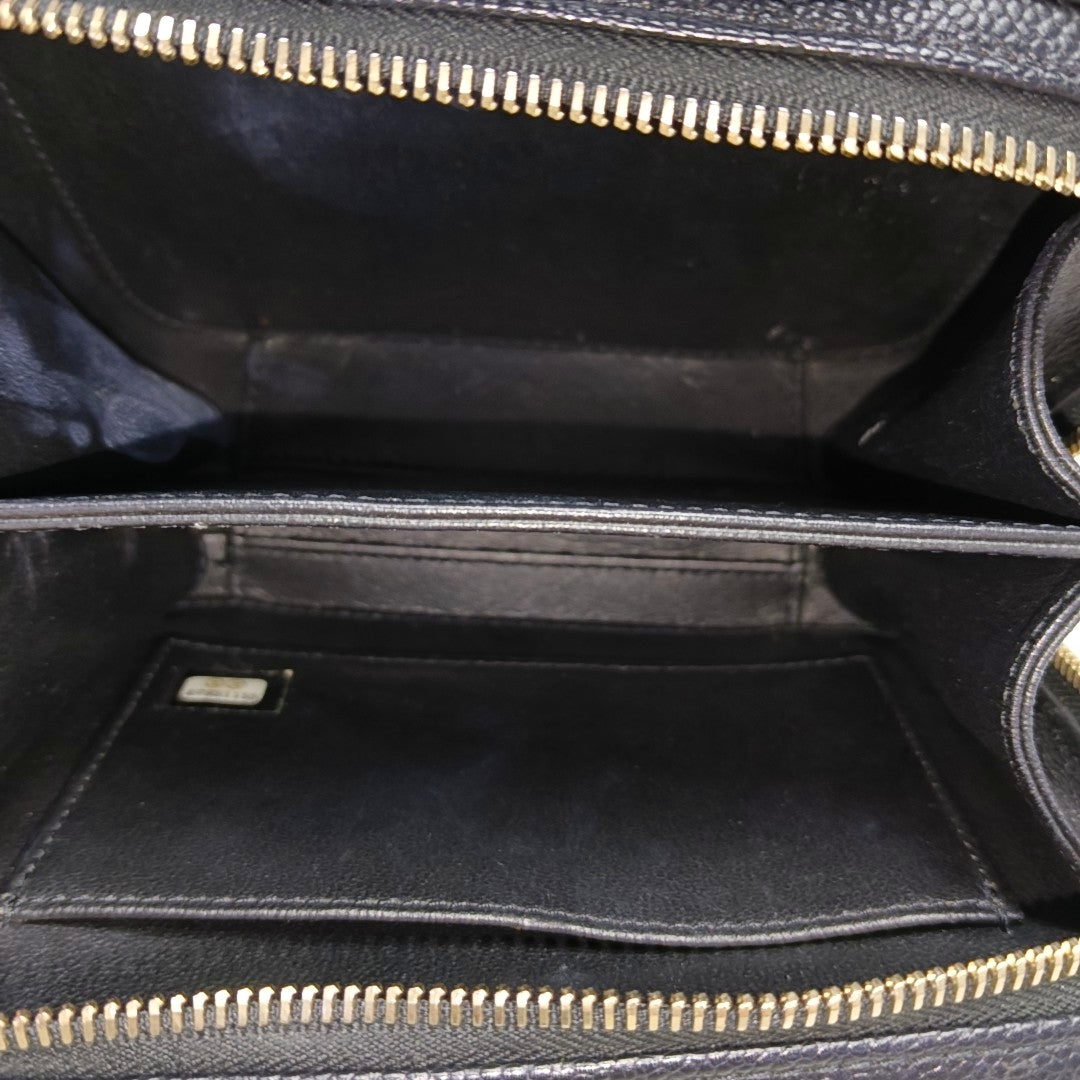 FILIGREE Small Quilted Grained Calfskin Black