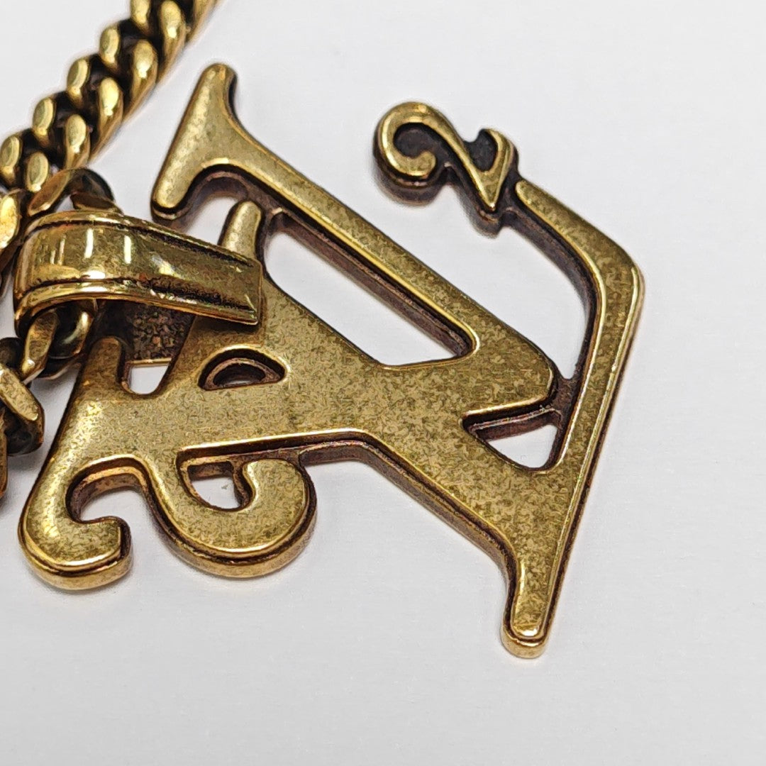 SQUARED LV Metal Gold Necklace