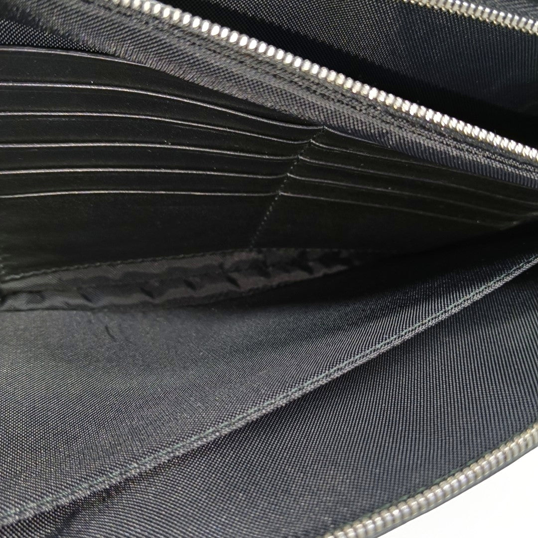 Coated Canvas Clutch Black