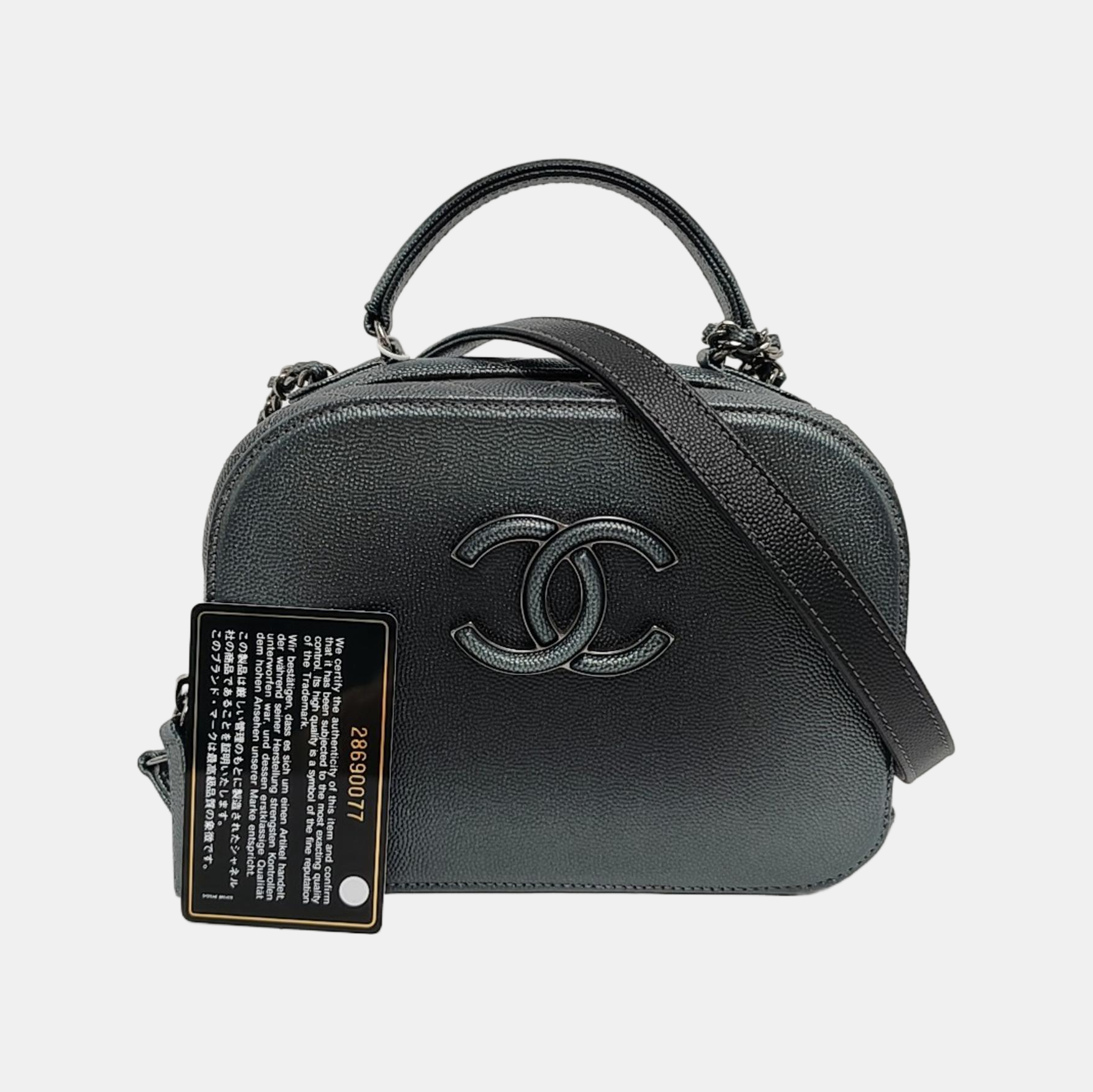 Quilted Grained Calfskin Gray