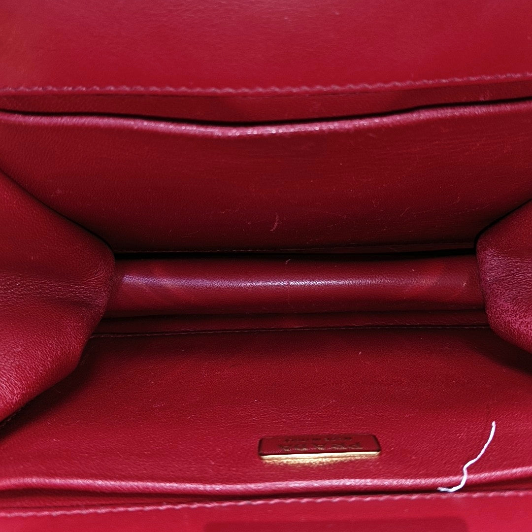 Light Frame Saffiano Calfskin Red