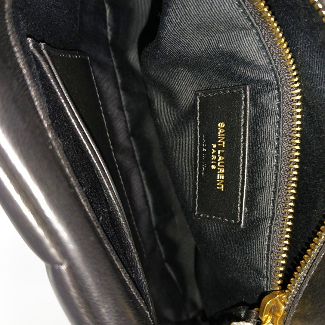PUFFER Mini Chevron Lambskin Black