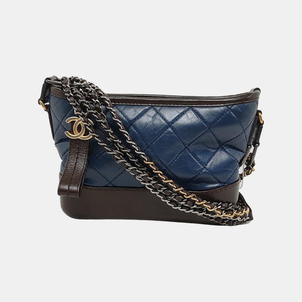 GABRIELLE Small Quilted Calfskin Blue