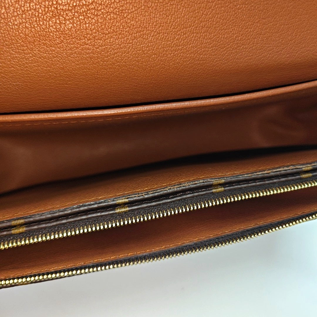 MARCEAU Monogram Coated Canvas Brown