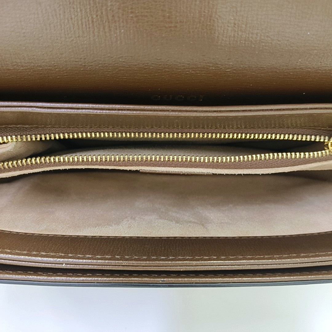 Horsebit 1955 Medium Monogram Coated Canvas Beige