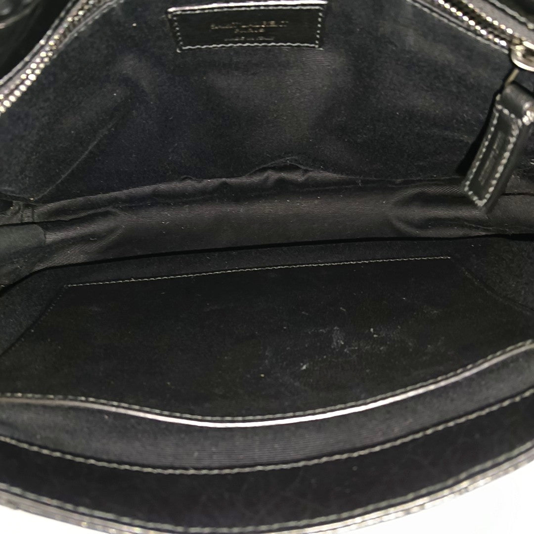 NIKI Medium Chevron Calfskin Black