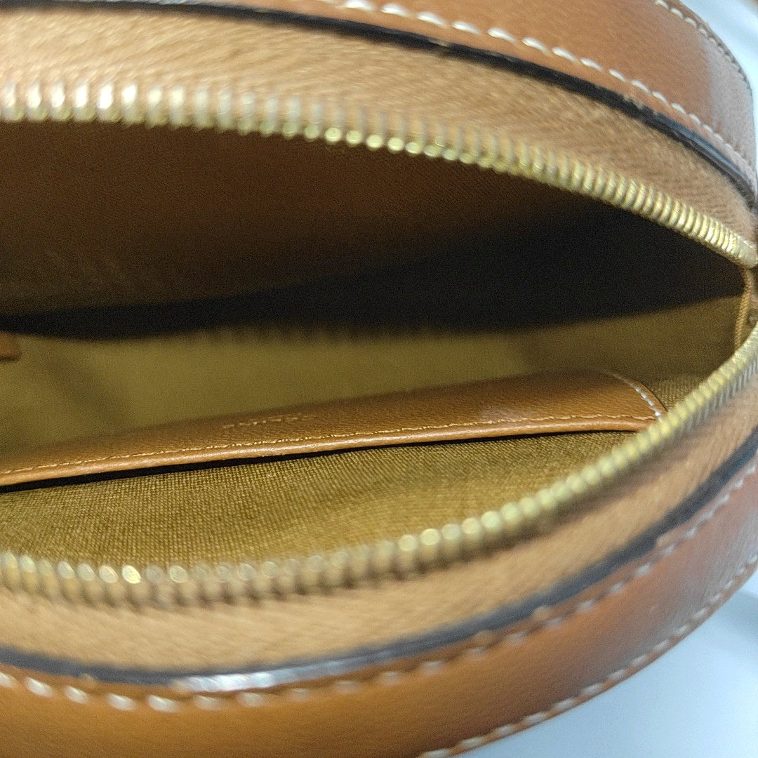 Coated Canvas Shoulder Bag Brown
