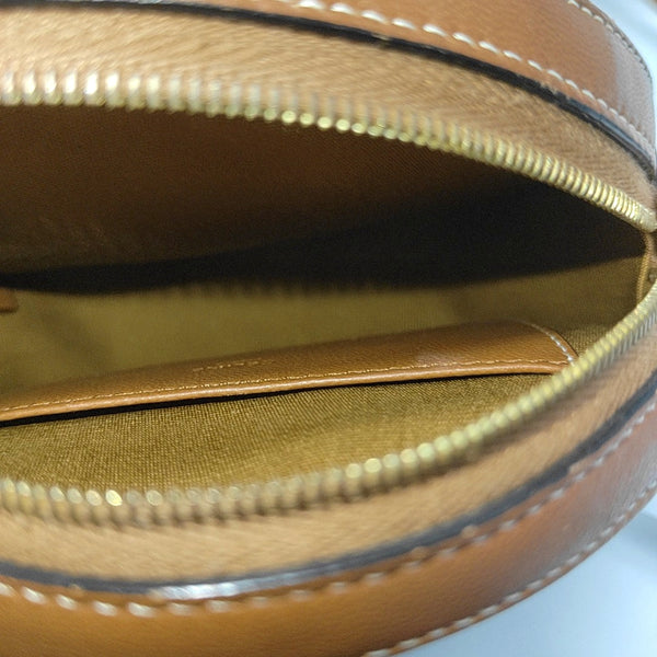 Coated Canvas Shoulder Bag Brown